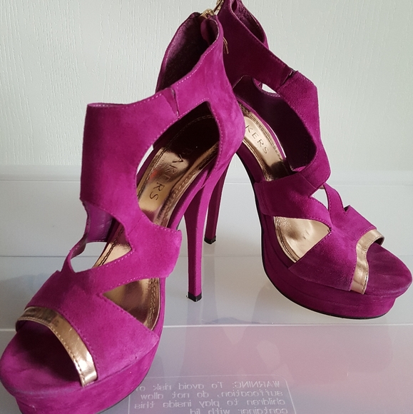 purple and gold heels